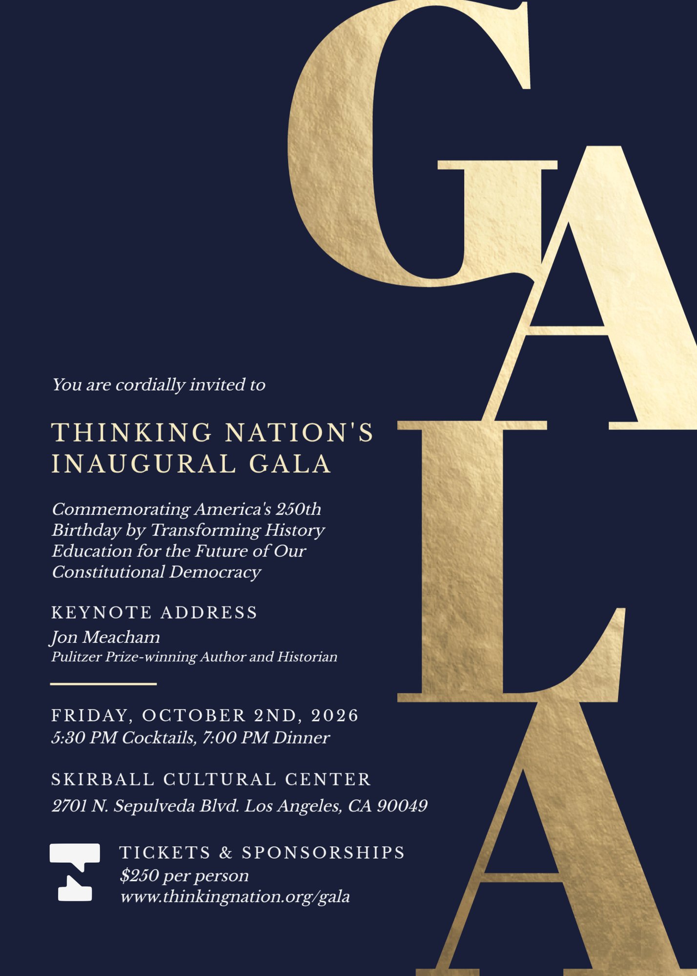 2026 Thinking Nation Gala Invitation